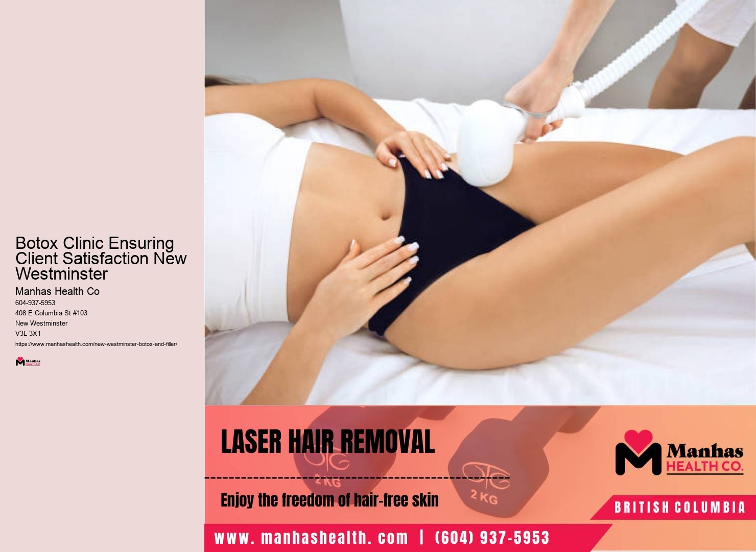 Smooth forehead with Botox New Westminster