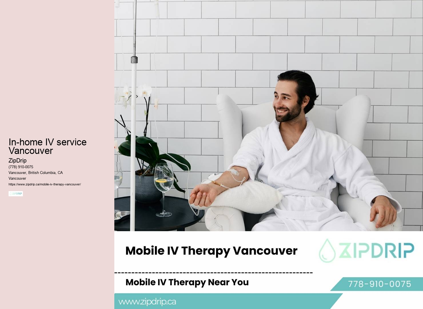 In-home IV service Vancouver IV hydration infusion at home