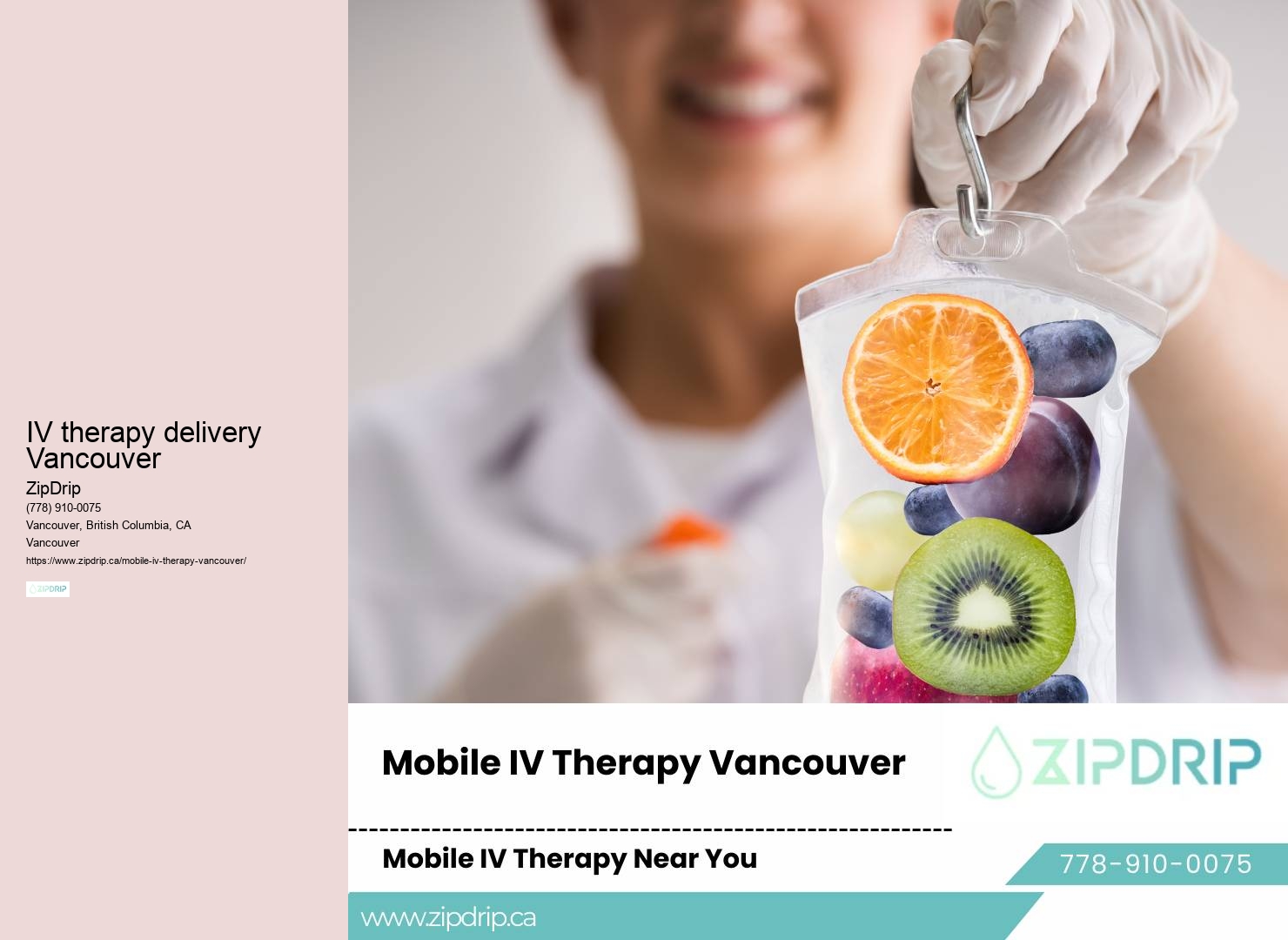 IV infusion house calls IV therapy delivery Vancouver