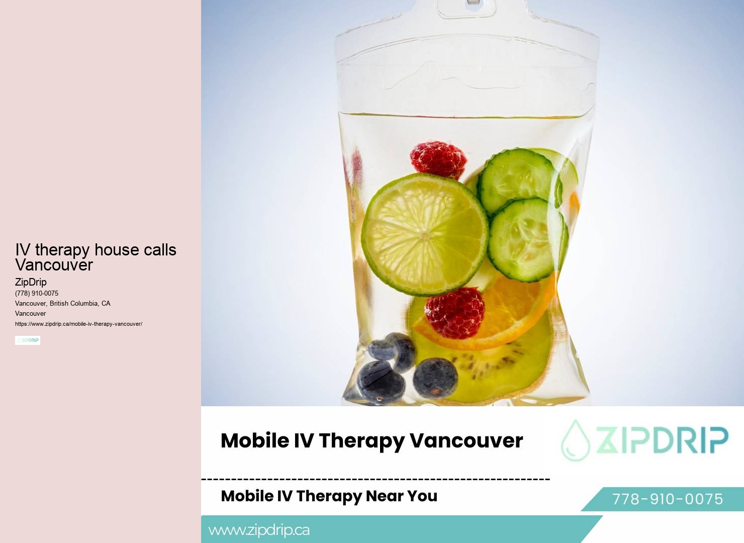 IV therapy house calls Vancouver mobile IV treatments