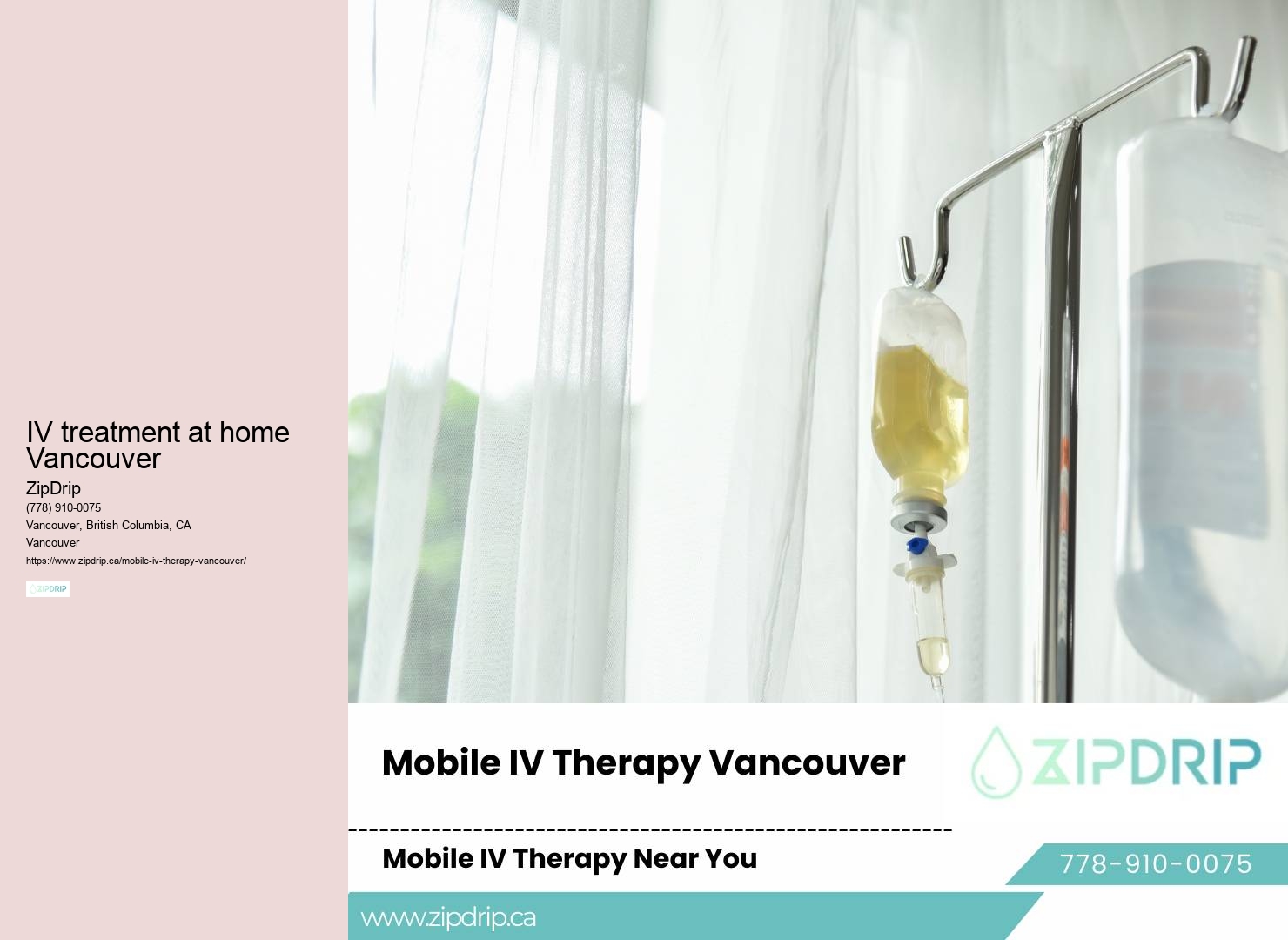 IV hydration infusion therapy IV treatment at home Vancouver BC