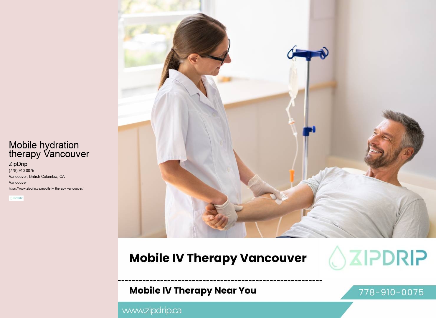 Mobile hydration therapy Vancouver mobile IV hydration therapy specialist