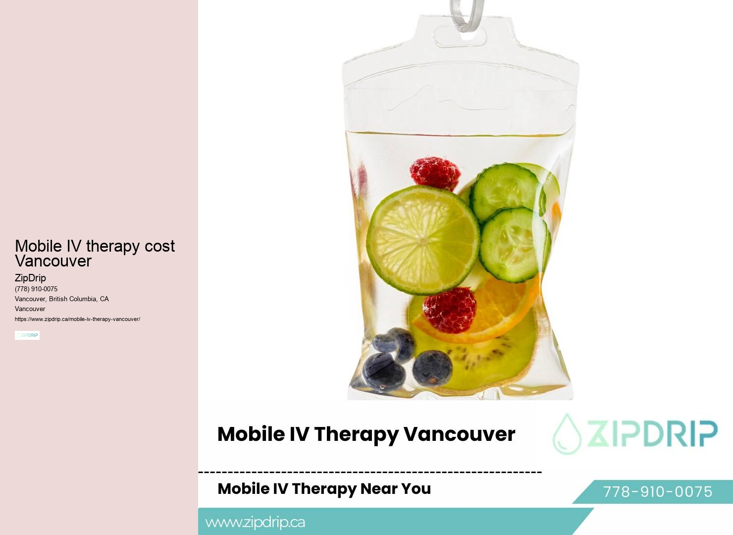 Revitalize with at-home IV drip Mobile IV therapy cost Vancouver