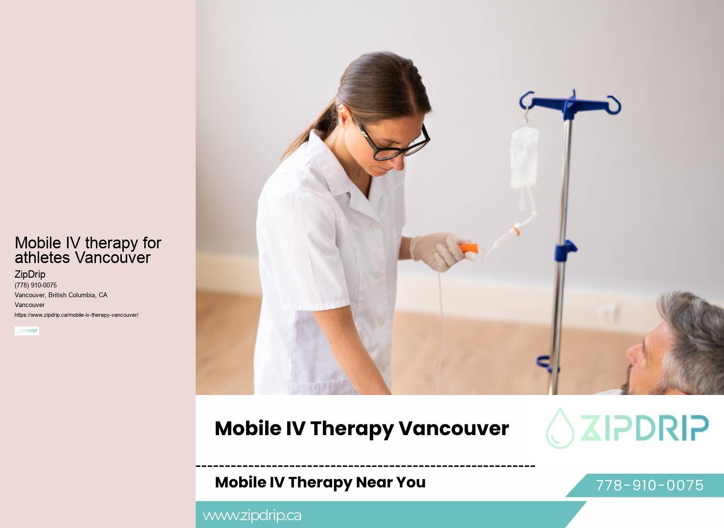 Mobile IV treatment clinic Mobile IV therapy for athletes Vancouver