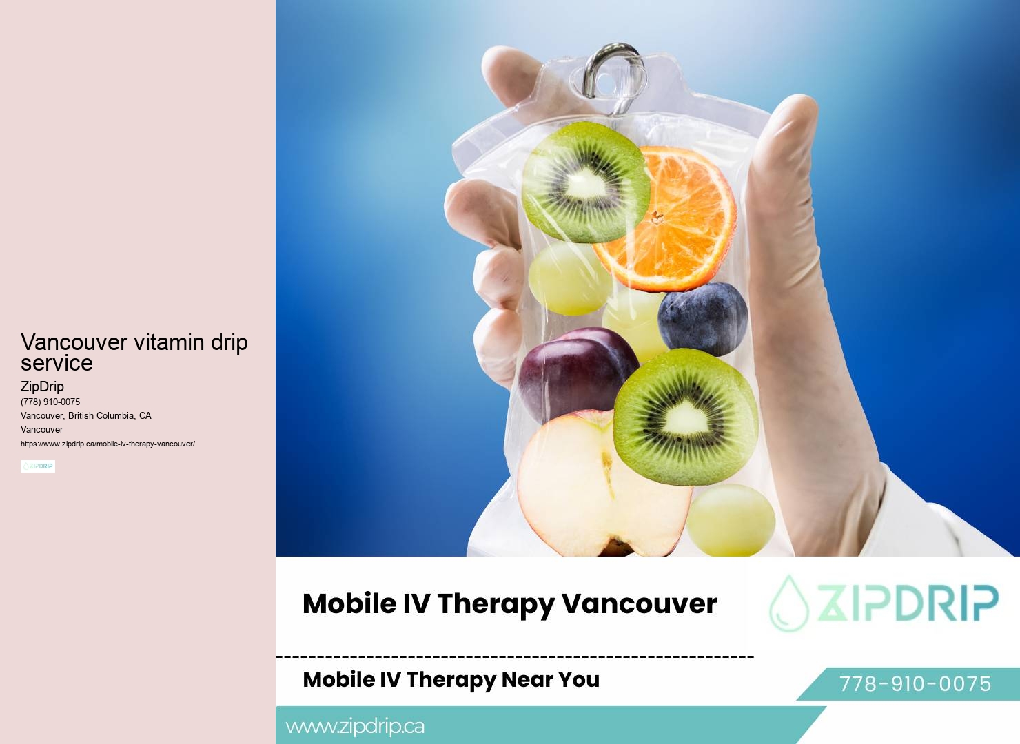 Mobile IV treatment vitamin drips Vancouver vitamin drip service