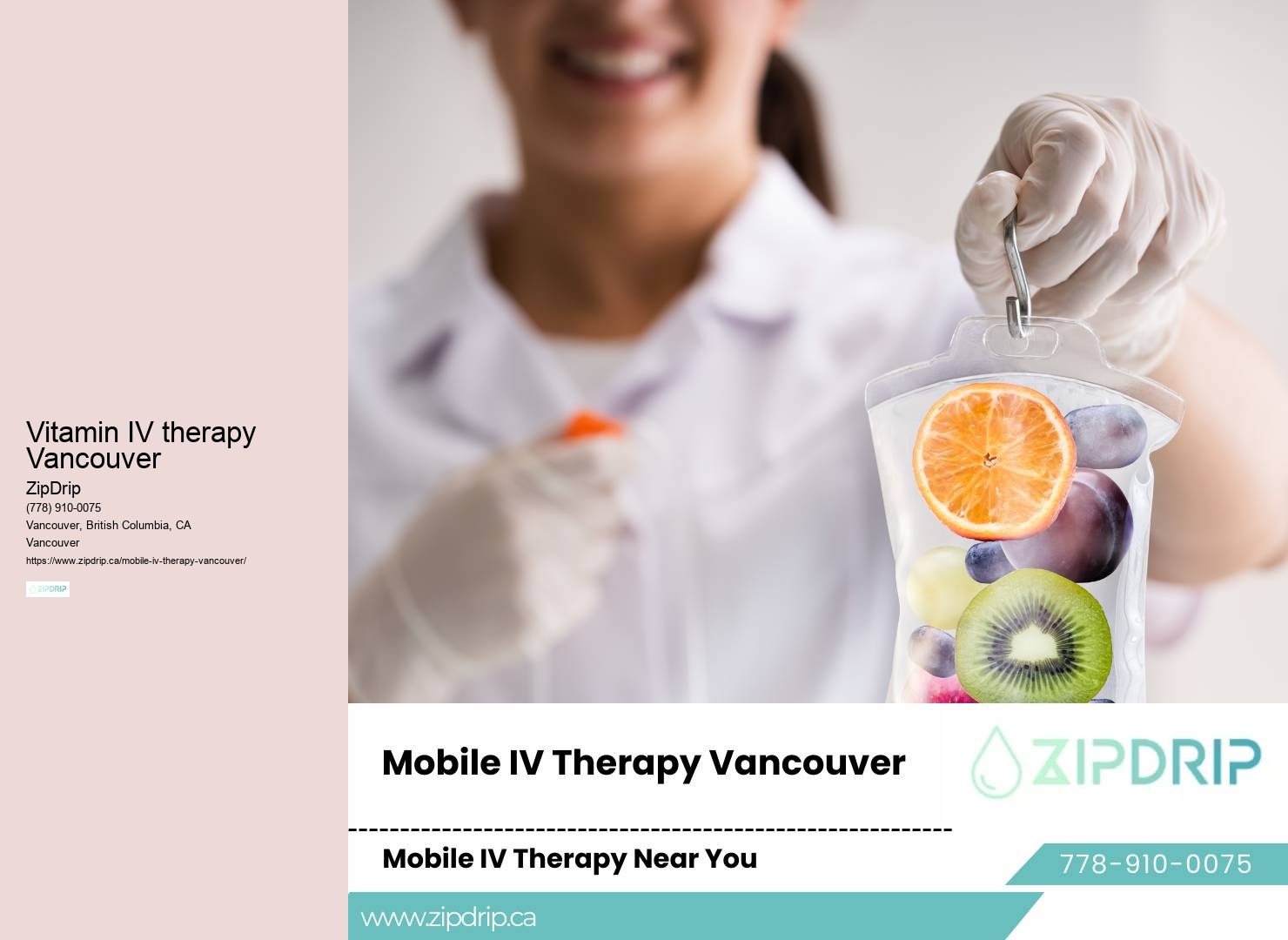 Mobile IV therapy house calls Vitamin IV therapy Vancouver