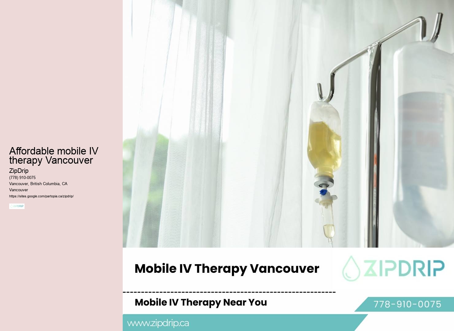 Mobile IV hydration infusion drip Affordable mobile IV therapy Vancouver