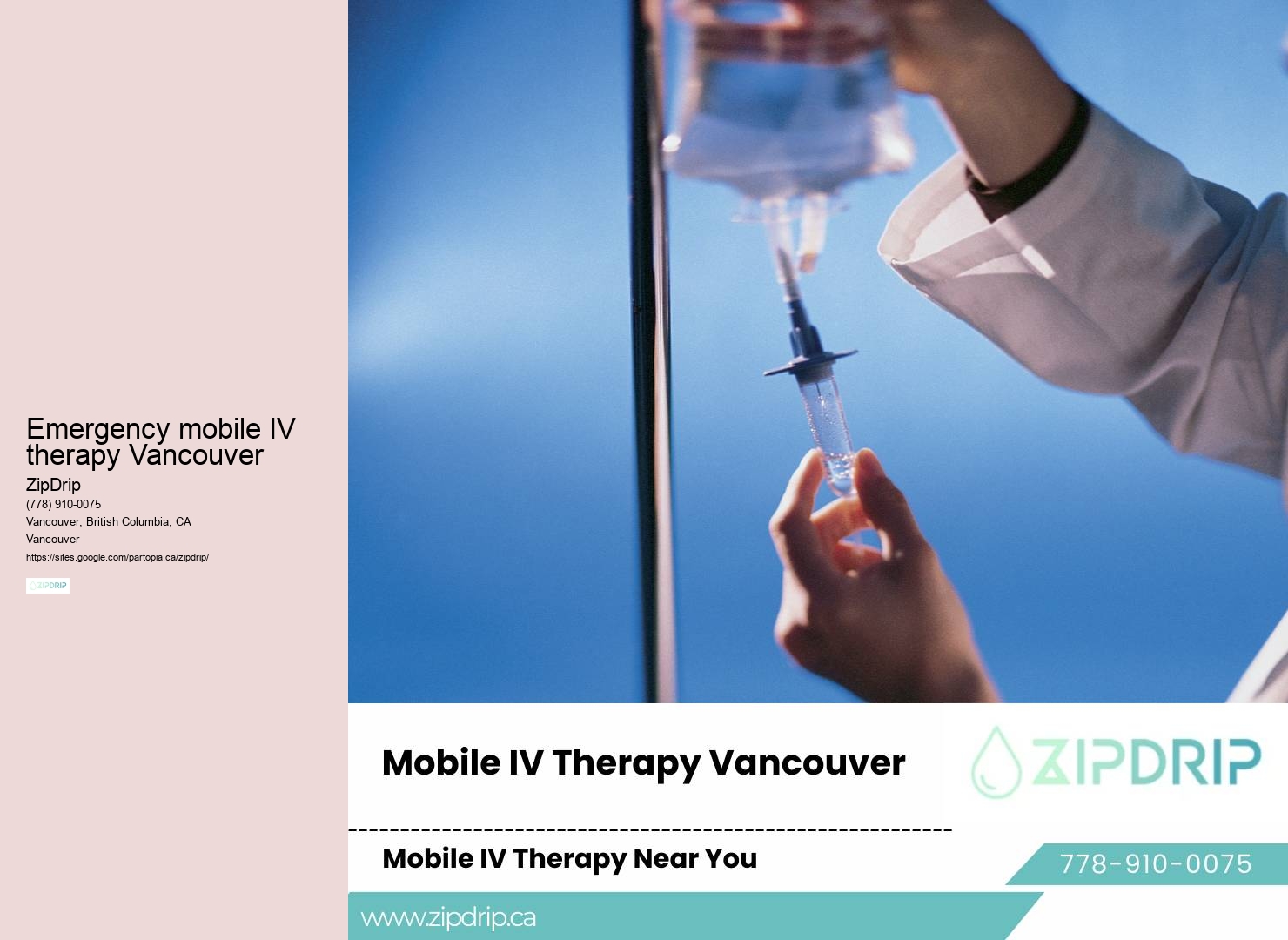 Emergency mobile IV therapy Vancouver mobile IV hydration house calls