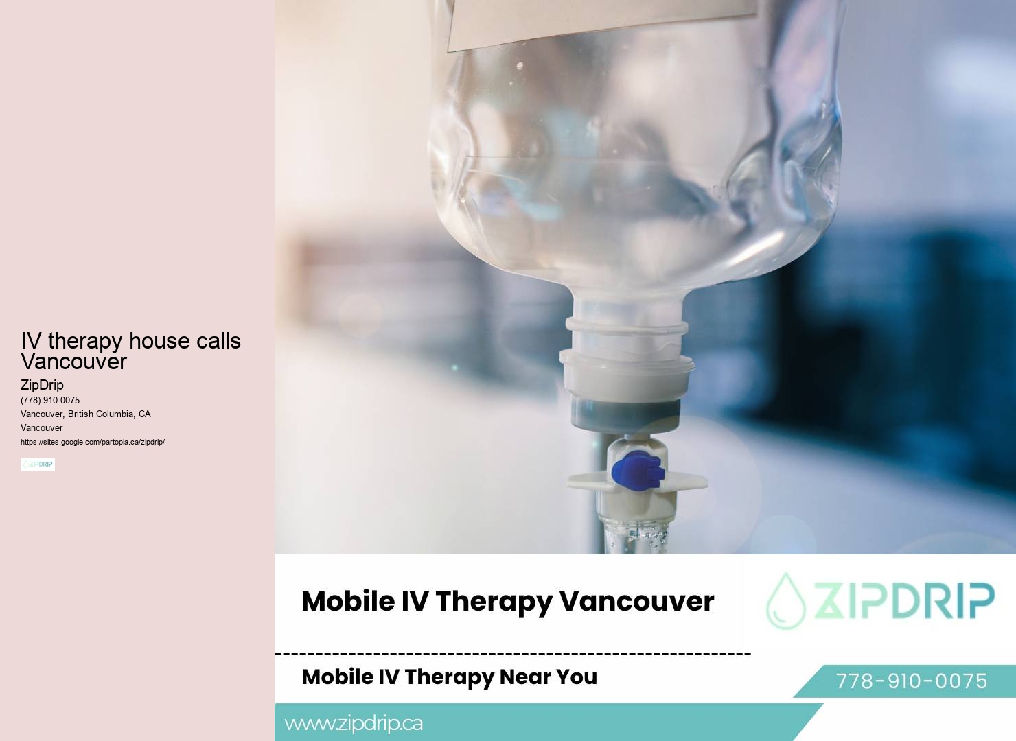 Mobile IV vitamin infusion IV therapy house calls Vancouver