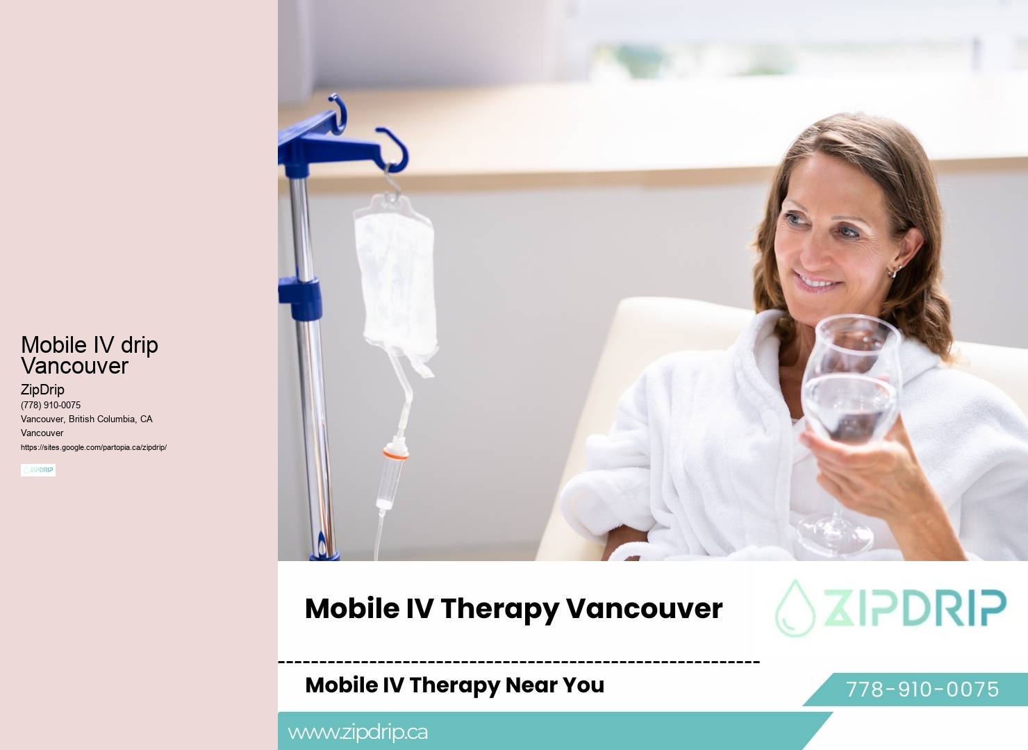 In-home IV hydration infusion at-home therapy Mobile IV drip Vancouver BC