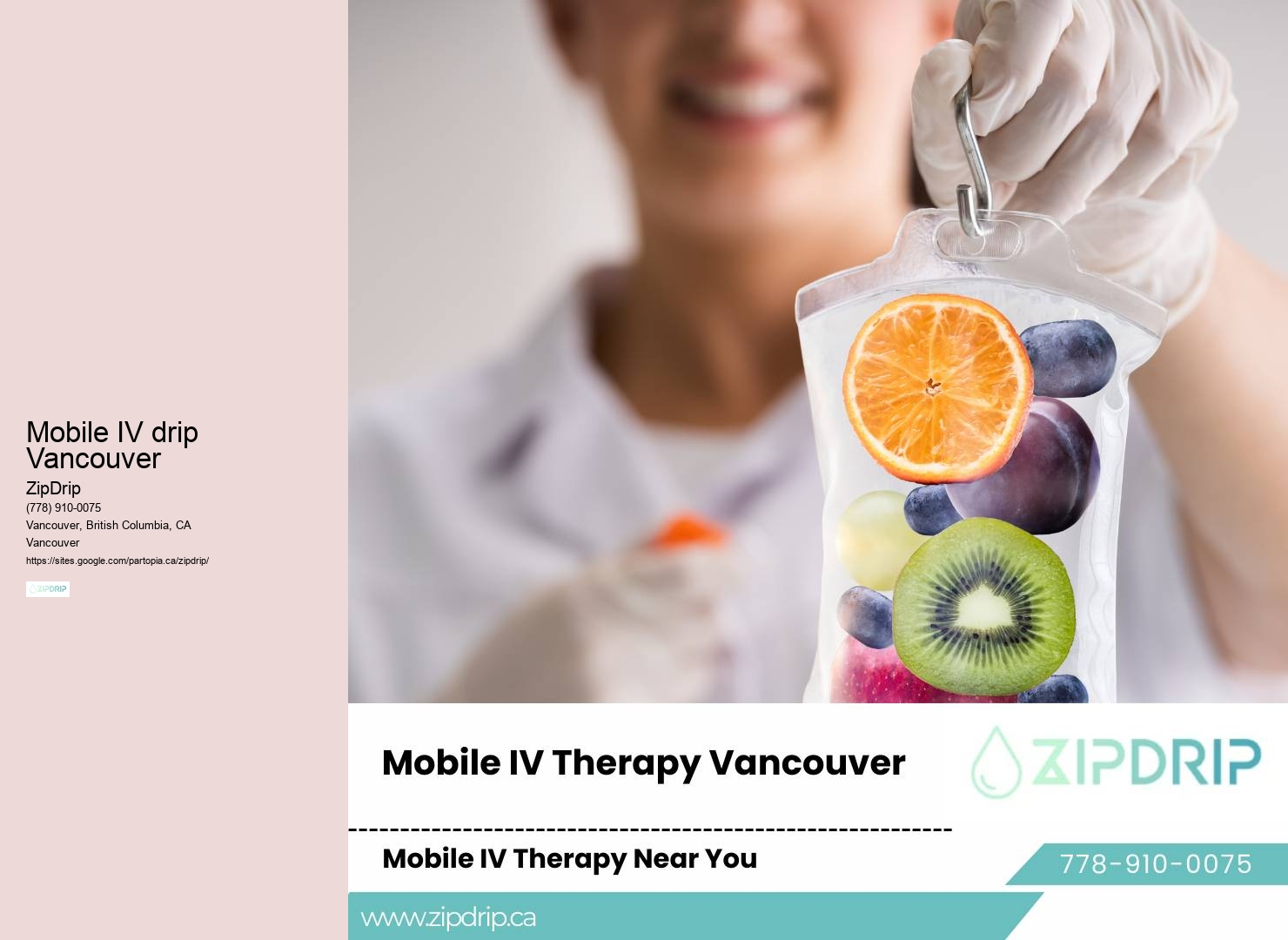 Mobile IV therapy at home Mobile IV drip Vancouver