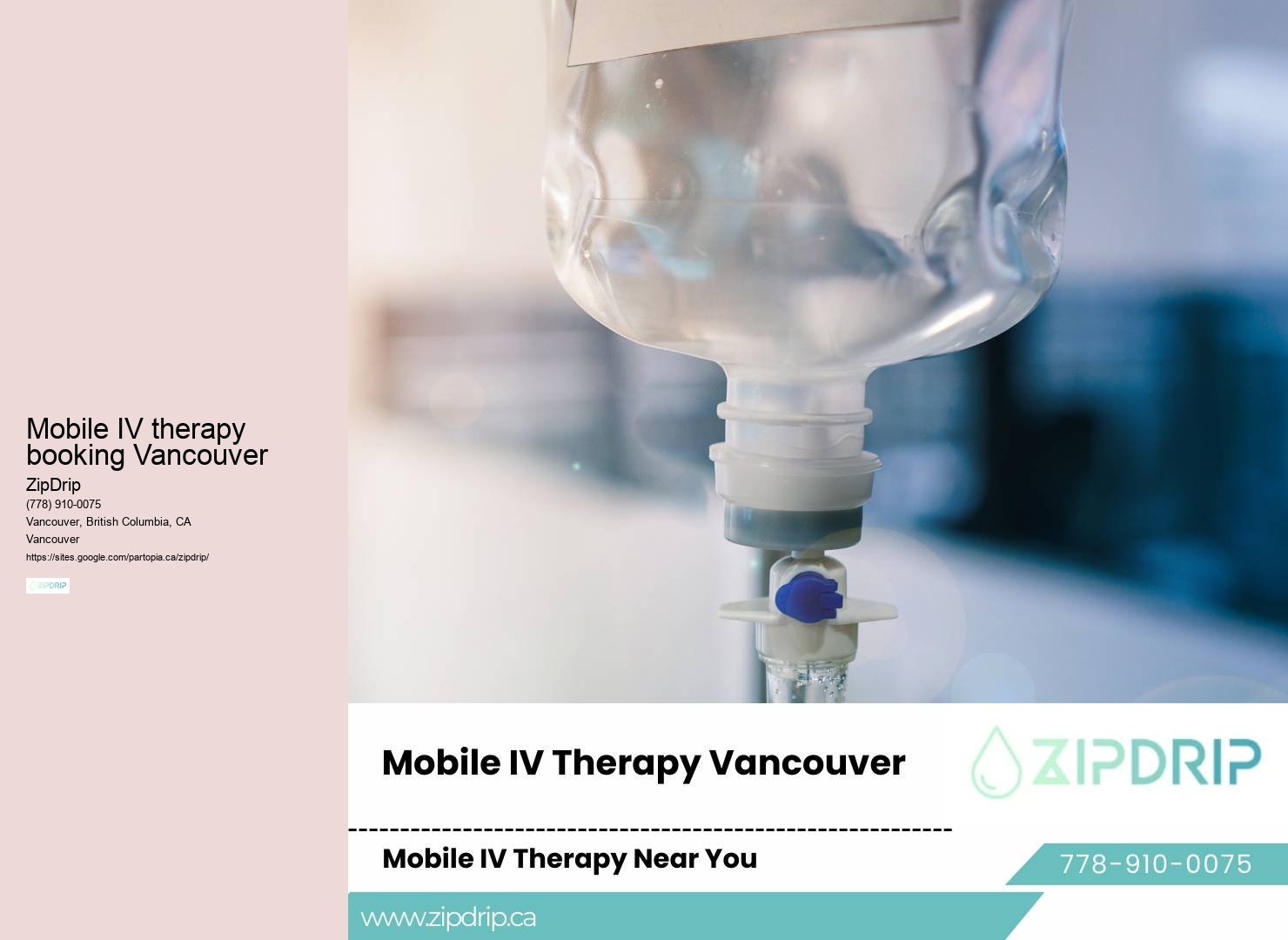 Mobile IV therapy booking Vancouver mobile IV hydration therapy