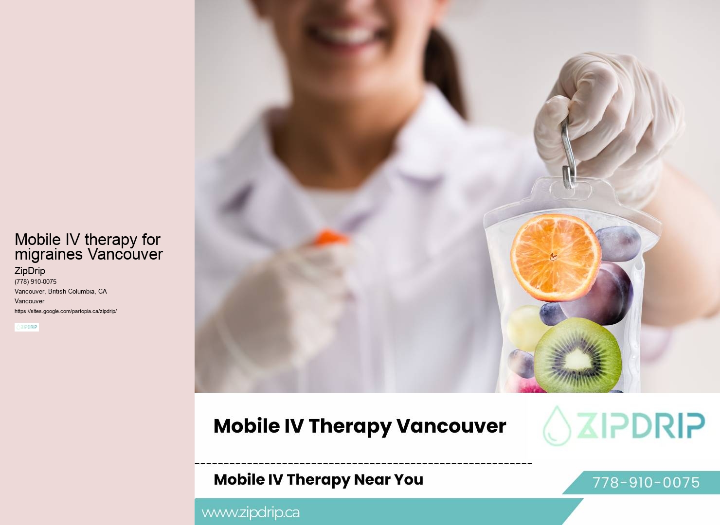 Vitamin infusion for wellness Mobile IV therapy for migraines Vancouver
