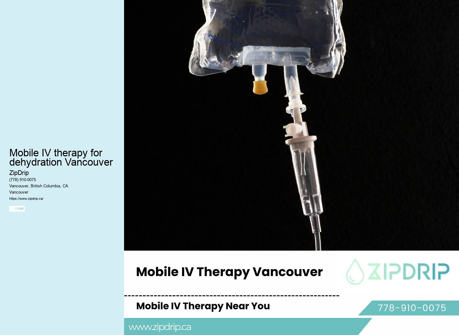 Mobile IV Infusion Services Mobile IV therapy for dehydration Vancouver