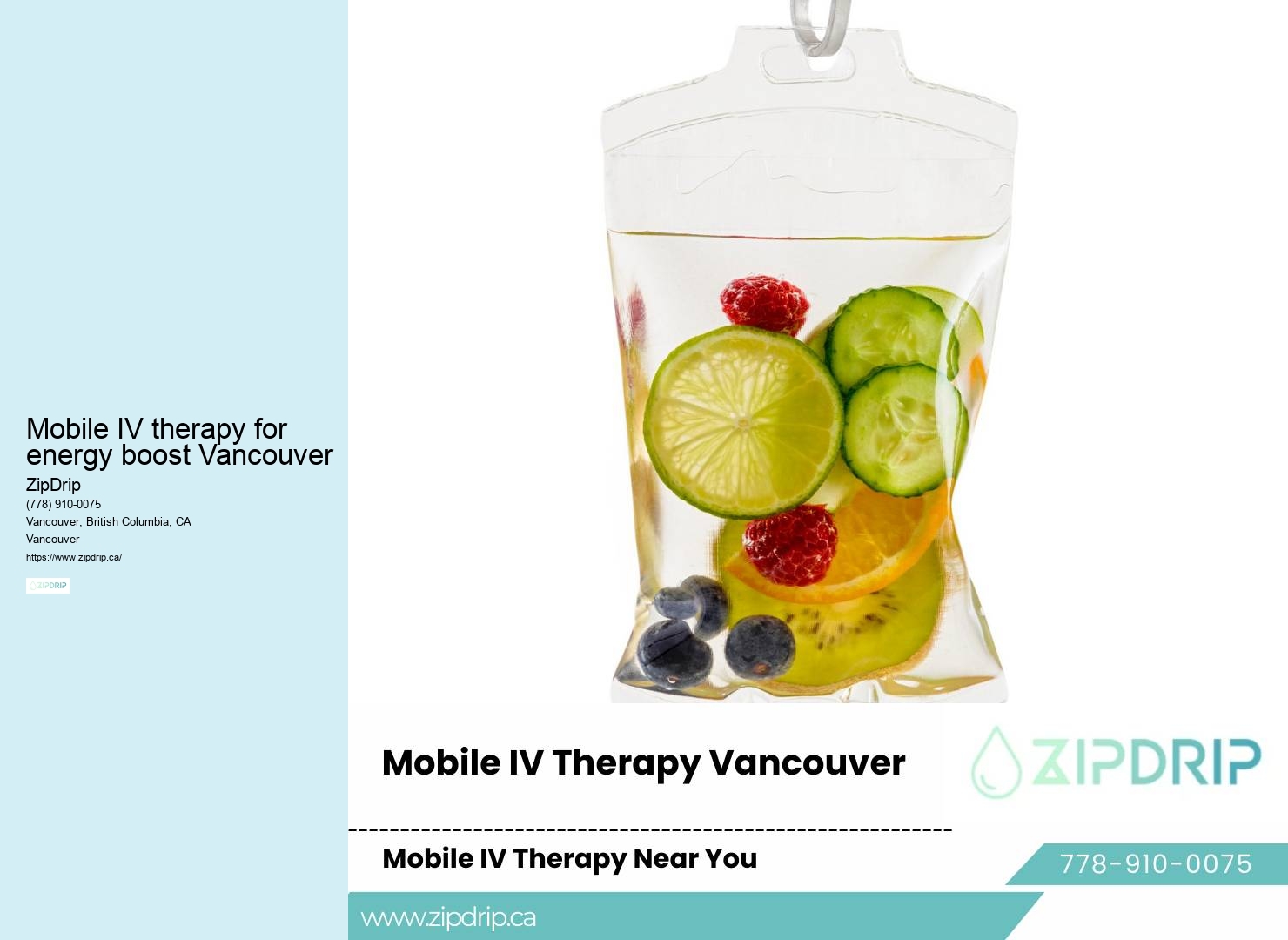 Mobile IV therapy for enhanced energy Mobile IV therapy for energy boost Vancouver