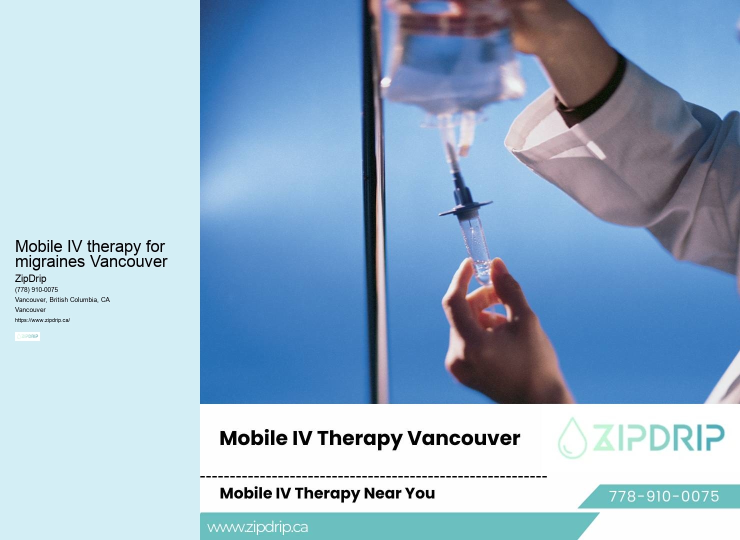 Mobile Vitamin Infusions Mobile IV therapy for migraines Vancouver