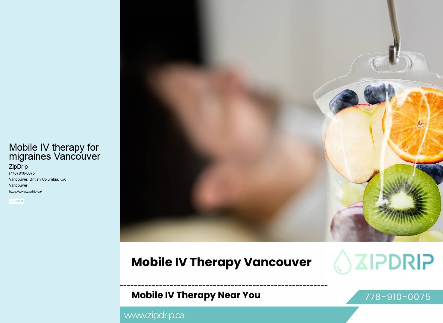 Home IV Hydration Mobile IV therapy for migraines Vancouver