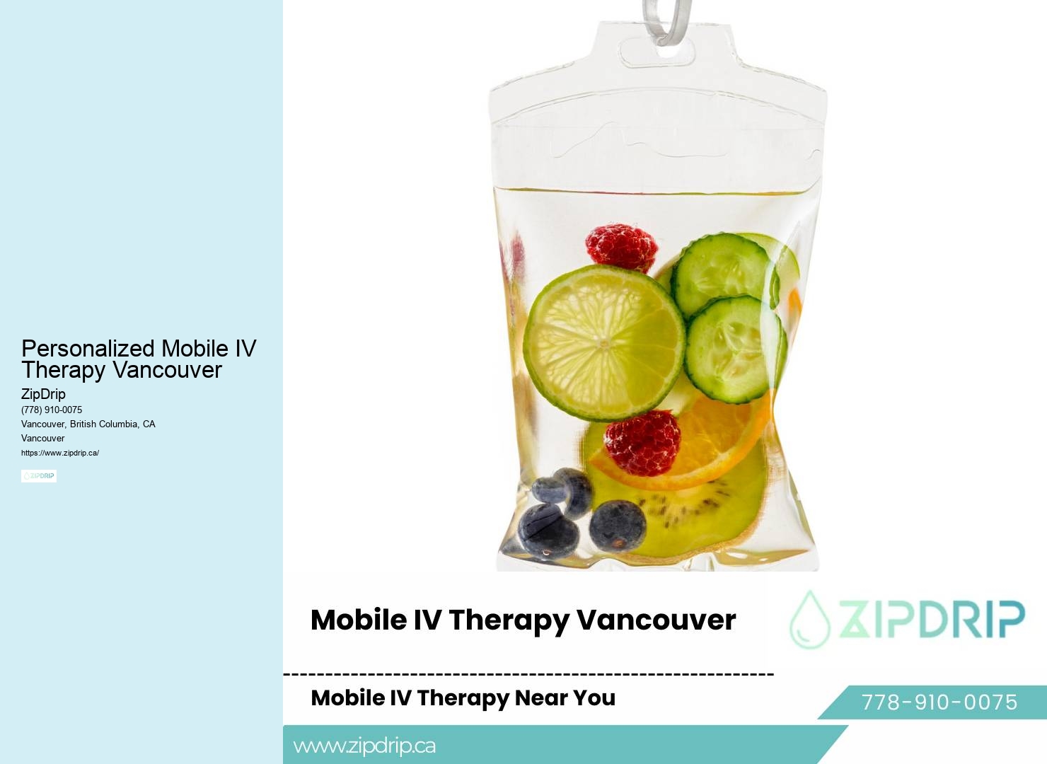 Mobile IV treatments for dehydration Personalized Mobile IV Therapy Vancouver
