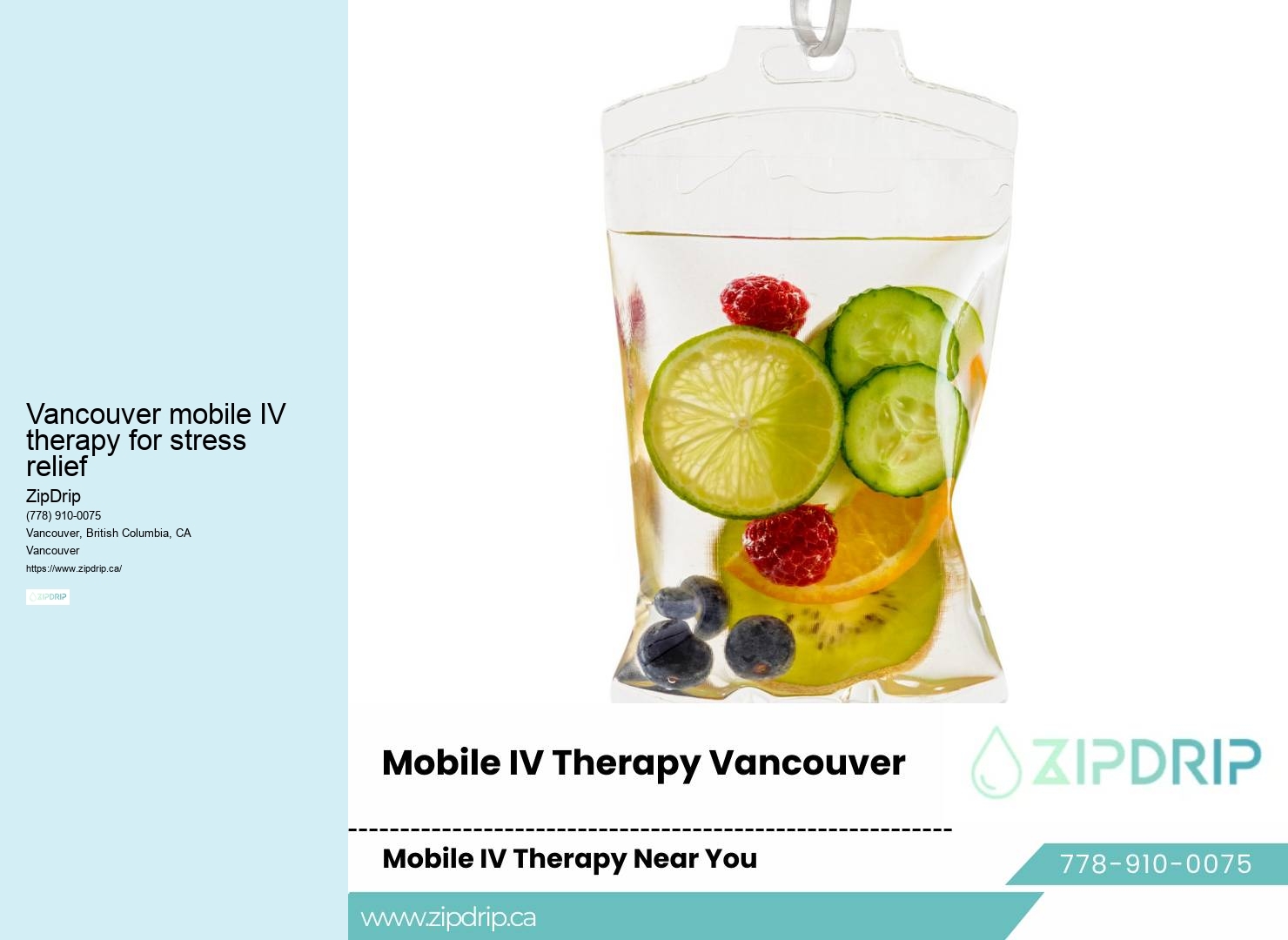 At-Home Vitamin IV Therapy Vancouver mobile IV therapy for stress relief