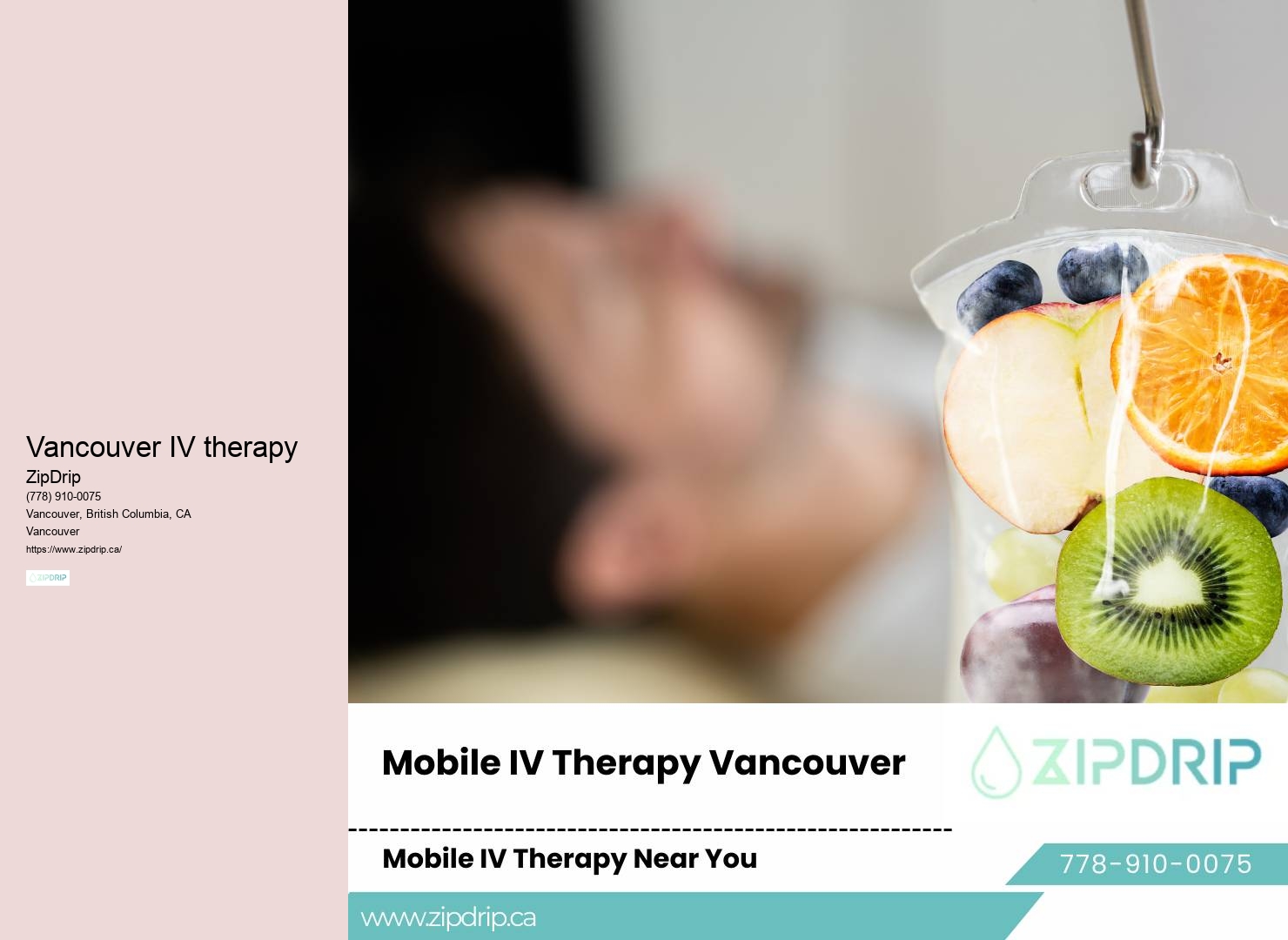 IV drip for hydration and detoxification in Vancouver