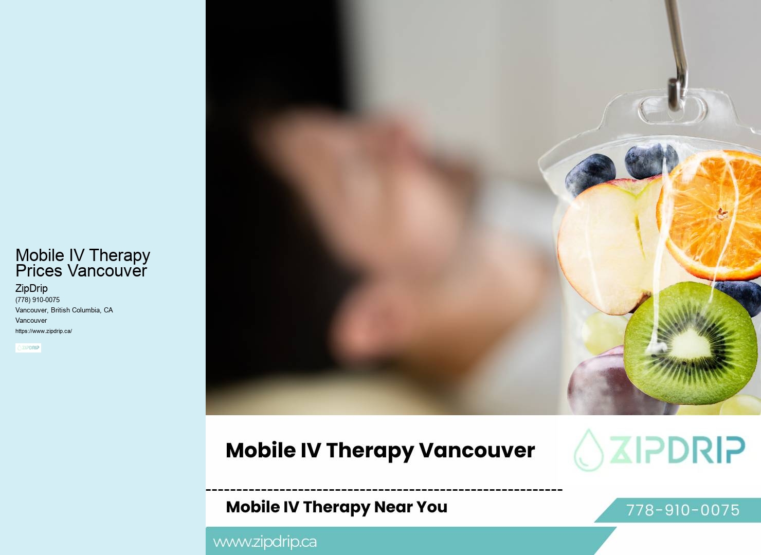 Vitamin IV Drip Mobile IV Therapy Prices Vancouver